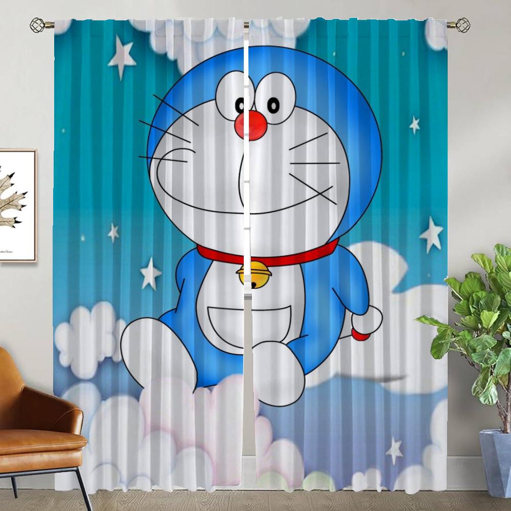 

Window Curtain for Room 2 Panel Doraemones Shades Modern Living Room Curtains for Camera Partition Halloween Decoration Kitchen W50xH70cmx2pcs-CL
