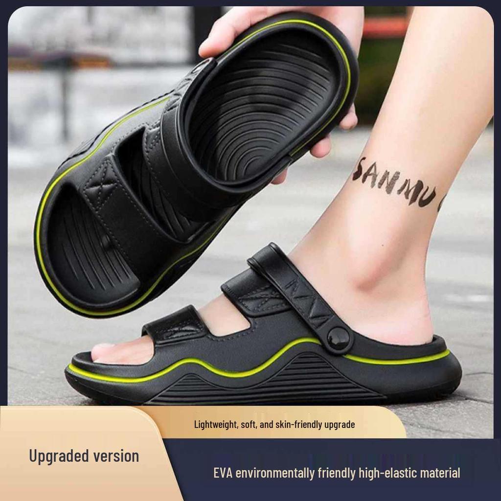 Men's 2024 Non-Slip Dual-Use Summer Sandals: Perfect for Beach, Water, and Driving.