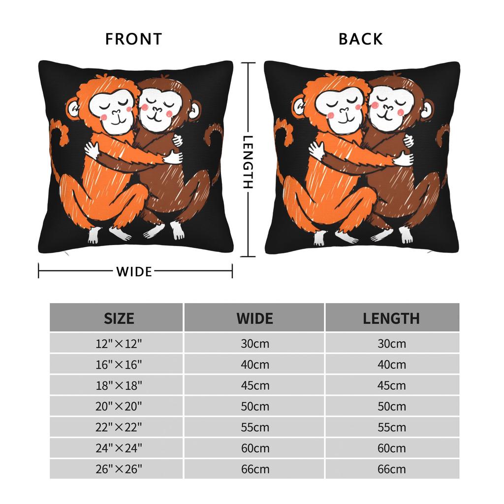 Pillow Case Punch Monkey Square Pillow Cover For Office Car Home Decor Fashion Pillowcases