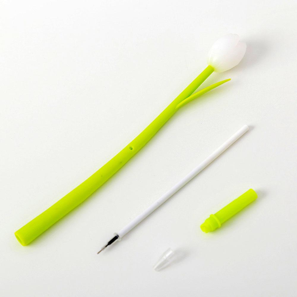 Mondo Silicone Tulipano Cambia Colore Creativo Penna Gel Fiore Carino Silicone Penna Nera Inchiostro 0.38mm Cancelleria Ufficio Forniture Scolastiche