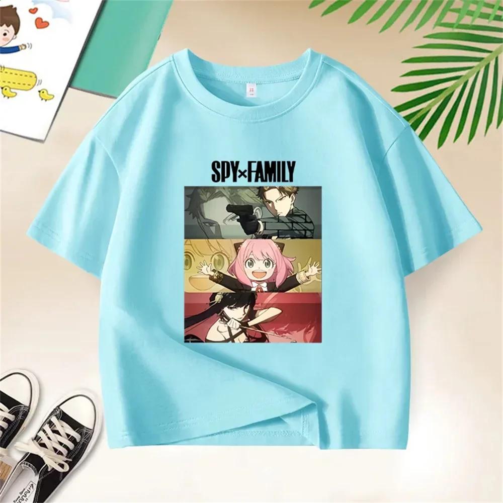 Summer Spy X Family Anya Cartoon Printed T-Shirt for Kids Casual Short Sleeve Top for Boys And Girls Baby Clothes
