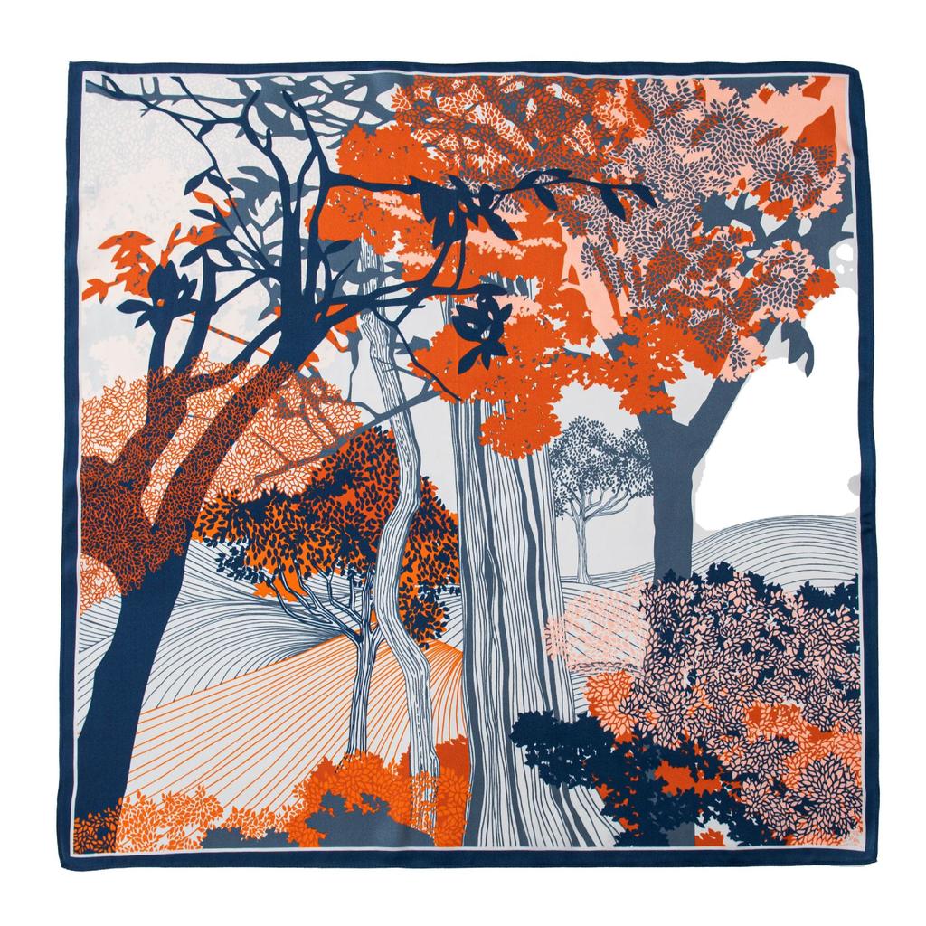 Mulberry silk scarf  new retro winter beautiful ginkgo printing four seasons shawl sunscreen dual-purpose