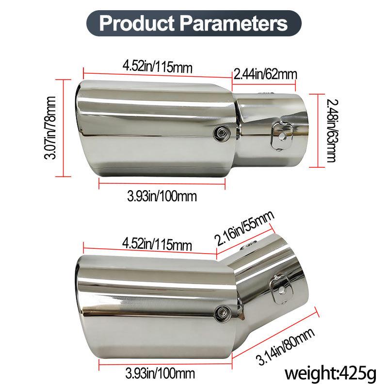 Adjustable Straight & Curved Car Exhaust Tip for Rayfang Cross, Binzhi 1.5, Old Model Reizhi, Enlang Yishen, XRV.