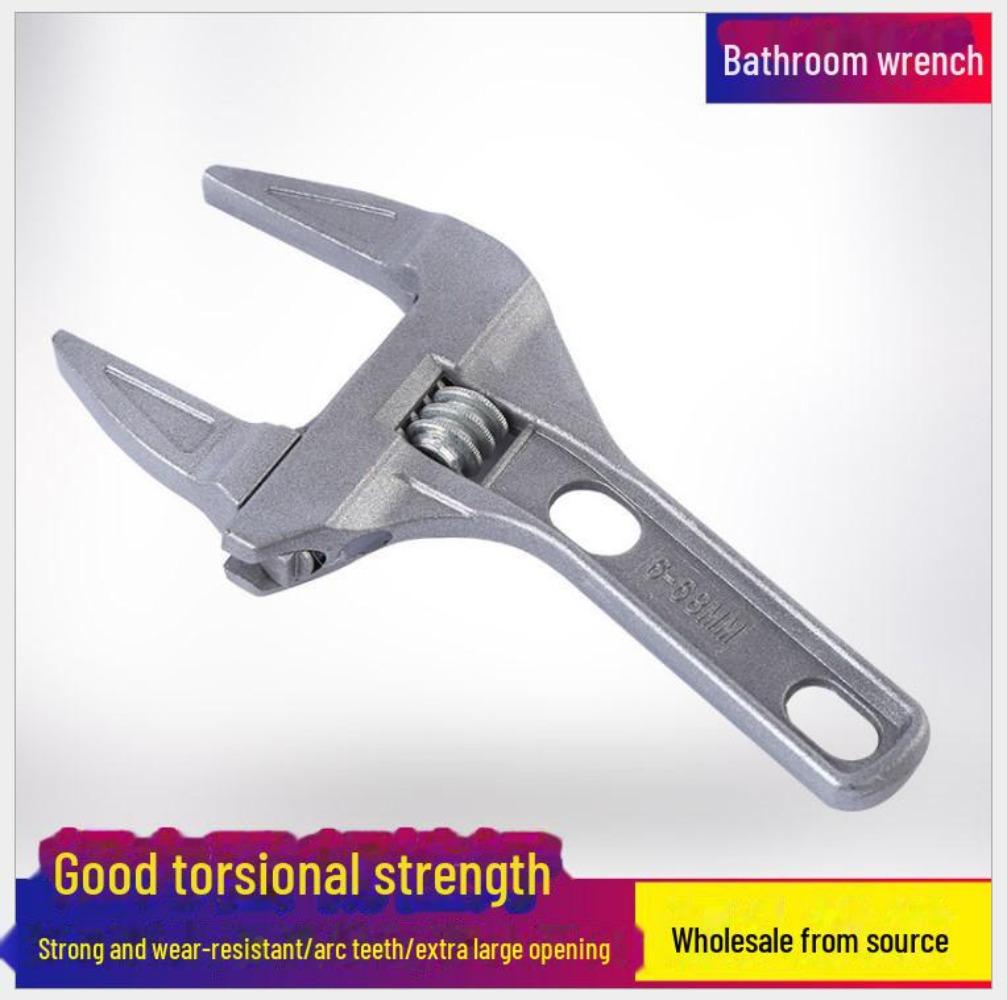 Cheie ajustabilă pentru baie, de înaltă calitate, cu deschidere mare de 6-68 mm - Instrument pentru instalații sanitare cu mâner scurt din aliaj de aluminiu