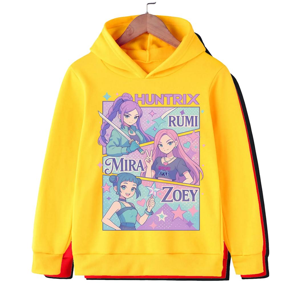 KPOP Devil Hunter Boy Girl Hoodie Street Sports Casual Trendy Harajuku Cartoon Children Autumn Winter Sweatshirt Clothing Top