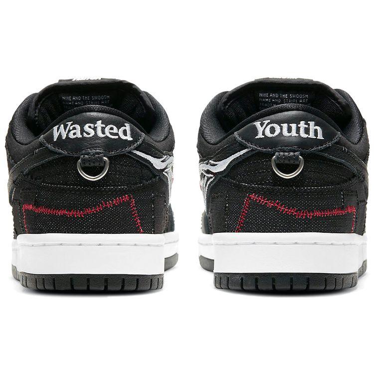Wasted Youth x Nike Dunk Low SB Černý denim Unisex tenisky Univerzitní červená Bílá DD8386-001