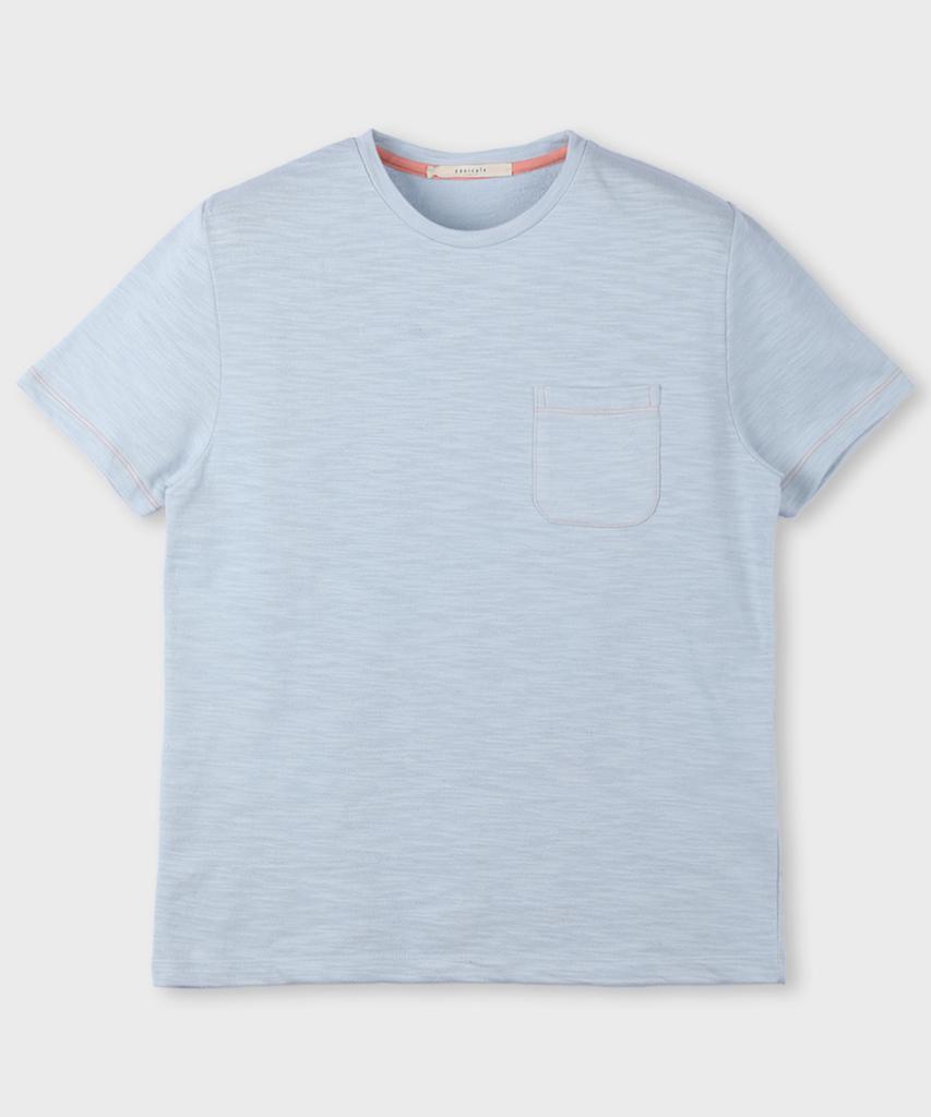 PANICALE Stitch Pocket Round Cotton T-Shirt 9 Colors (B Type)