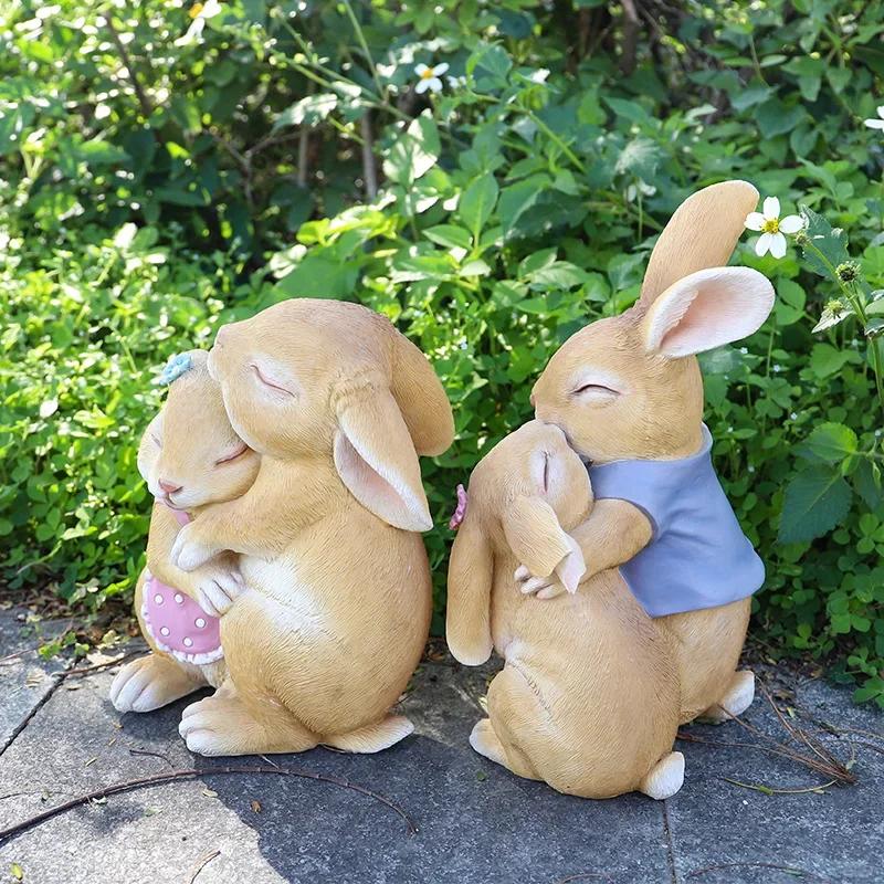 Cute Creative Garden Rabbit Decoration Living Room Decoration Resin Crafts Garden Decoration Home Accessories