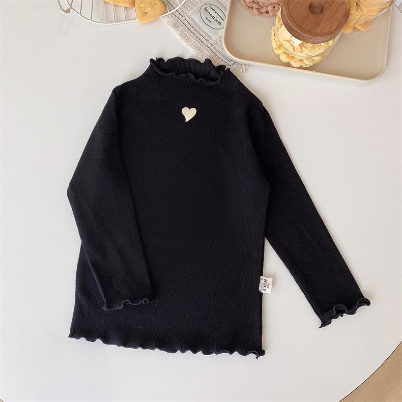 Girls' Velvet Long-Sleeve Mock Neck Base Layer Top