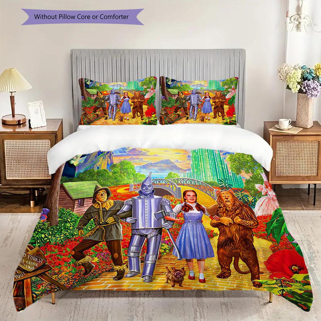 Fantasy Journey Emerald City Bedding (1 * duvet cover + 2 * pillowcase, without core) 2D Flat Duvet cover and pillowcase Soft and comfortable