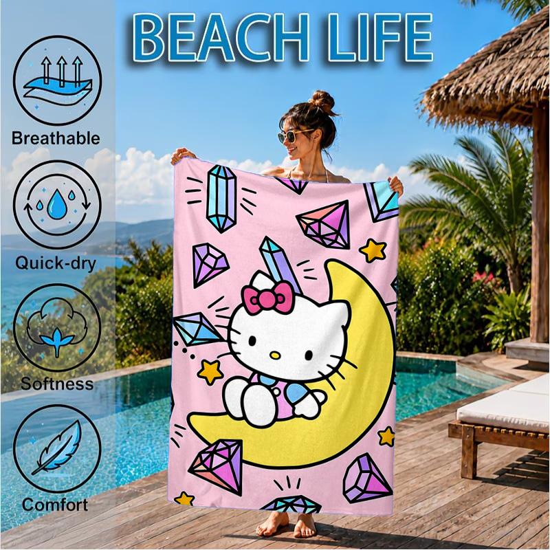 Kitty Party Beach Towel, Microfiber Beach Towel, Perfect For Pool, Beach, Travel, Home Decor Beach Party Fan Gifts