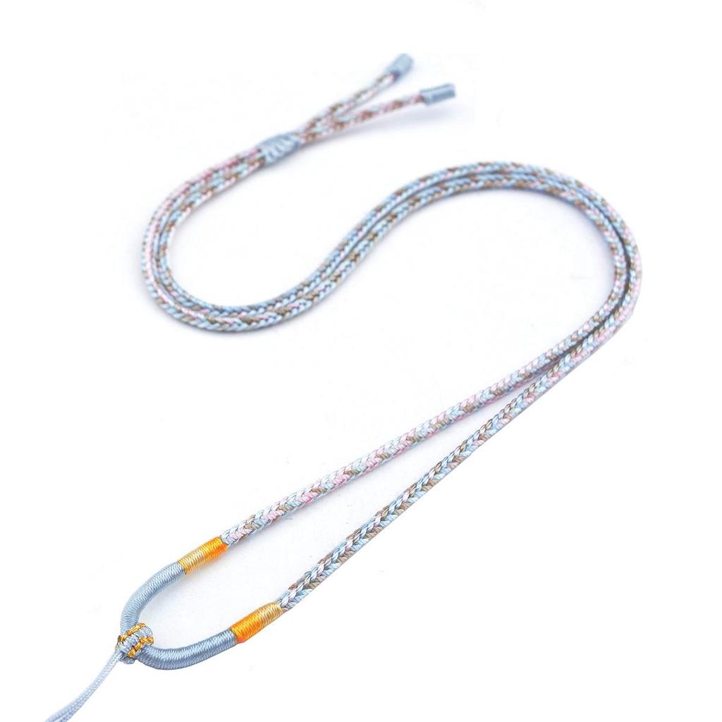 Hand-Woven Gradient Eight-Strand Necklace Cord for Jade and Agate Amulet Pendants