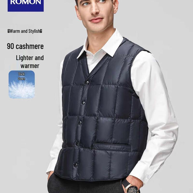 ROMON Men's V-Neck Down Vest