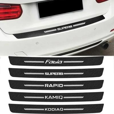 Car Door Sill Threshold Stickers Trunk Bumper Protective Film for Skoda VRS Octavia FABIA KAMIQ KAROQ KODIAQ RAPID SCALA SUPERB