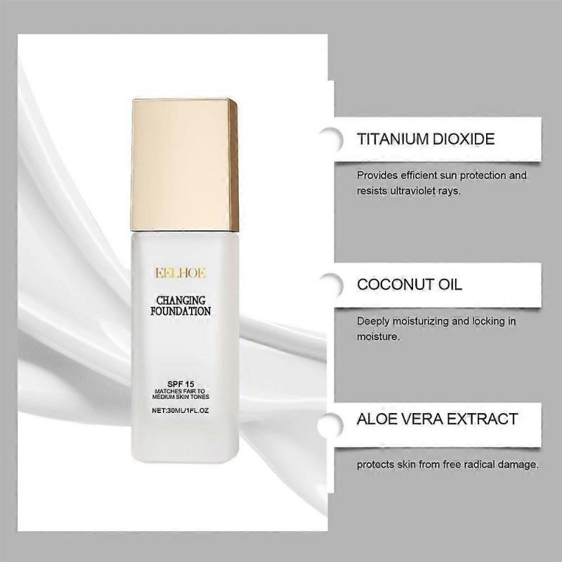 Base de Maquillaje que Cambia de Color para Mujer Hidratante Mágica Base que Cambia el Tono de la Piel Hidratante Ligera No Grasa