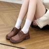 The First Layer of Cowhide Lace-up Women's Autumn New Single Shoes Women's Versatile Retro Small Leather Shoes
