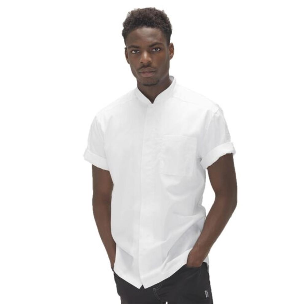 Le Chef Mens Polycotton Slim Short-Sleeved Chef Shirt