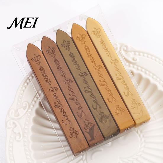 Sealing Wax Sticks 5PCS Sticks, with Wicks, Classic Color Envelope Strips, for And Vintage Craft Decor Strips Wedding Invitations