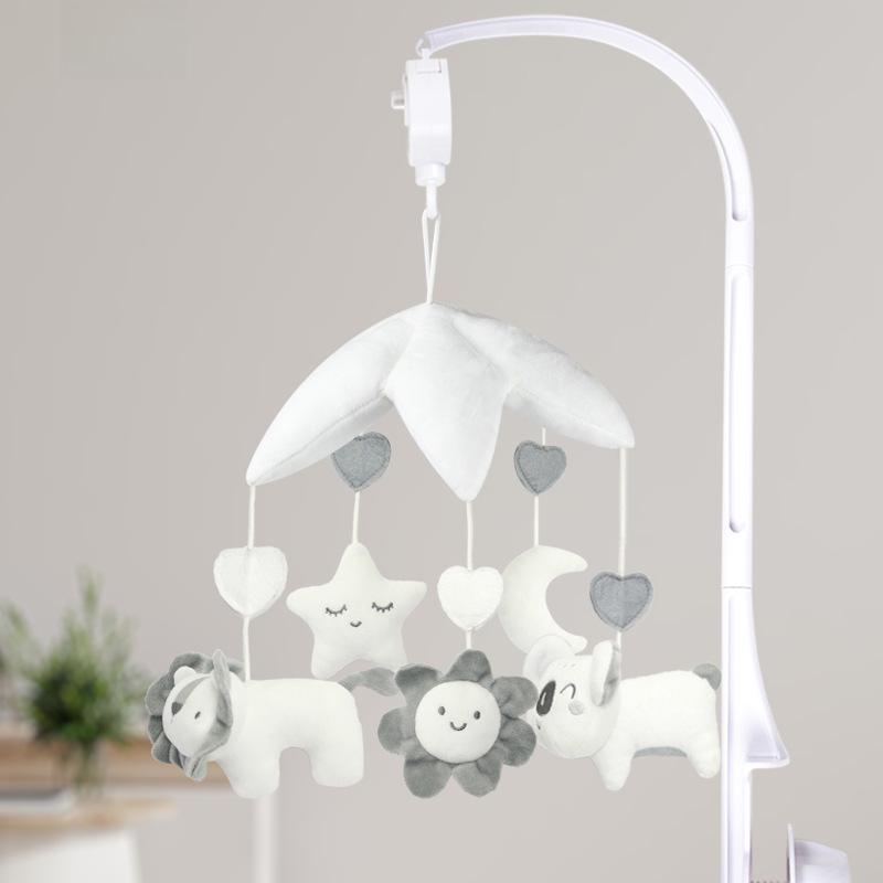 Newborn Baby Carriage Rotating Bedside Rattle and Soothing Music Doll Pendant