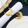 Zinc Alloy Moon Shaped Napkin Buckles Eid Mubarak Napkin Ring Ramadan Decorations Slamic Mubarak Party Table Decor Napkin Holder