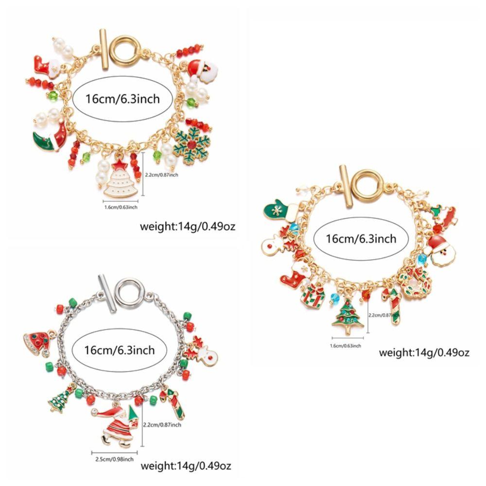 Snowflake Merry Christmas Bracelet Snowman Santa Claus Hand Chain Creative Christmas Jewelry  Girl