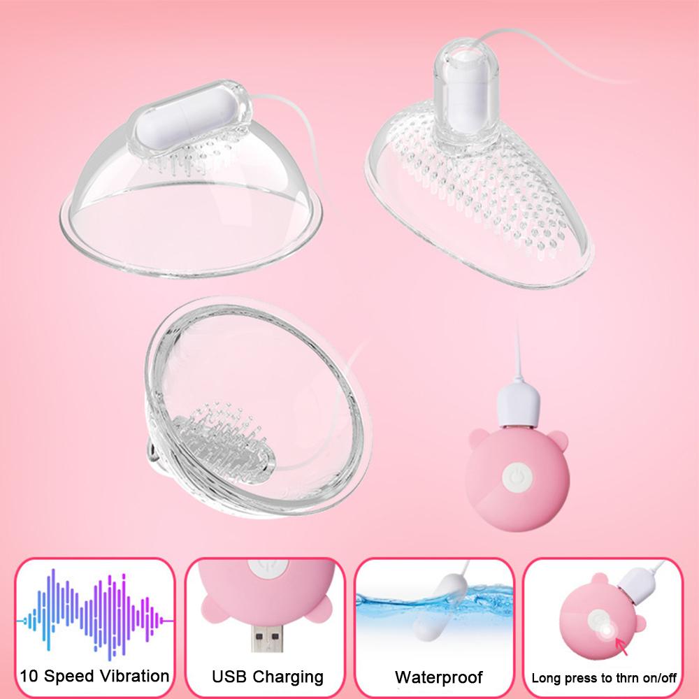 Nippelmassage-Vibrator, Klitoris-Stimulator, Oralsex, Sexspielzeug für Erwachsene, Brustpumpenvergrößerung, Lecken, Nippelvibrator für Frauen