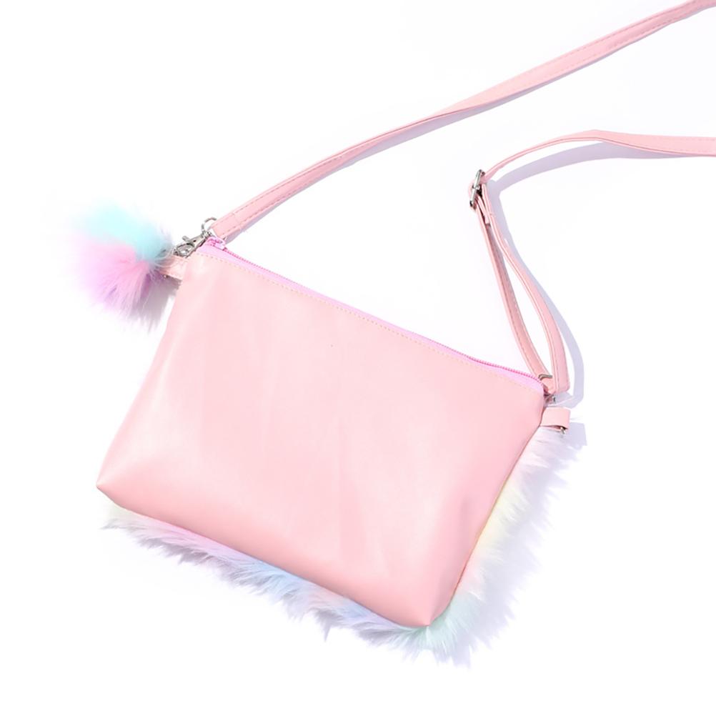 Rainbow Plush Bag Handbag Crossbody Bags Practical Beautiful Girl Coin Purse Phone Bag