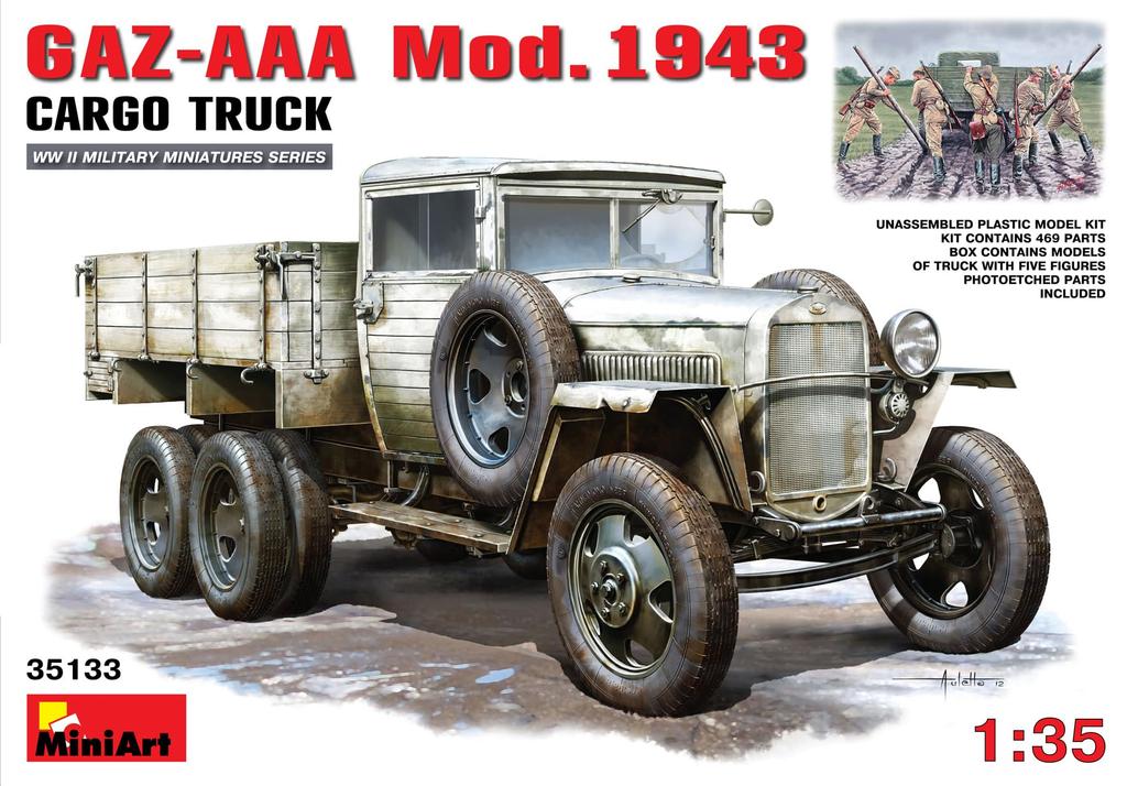 WWII Soviet 1943 Cargo Truck with 3 Figures GAZ-AAA
