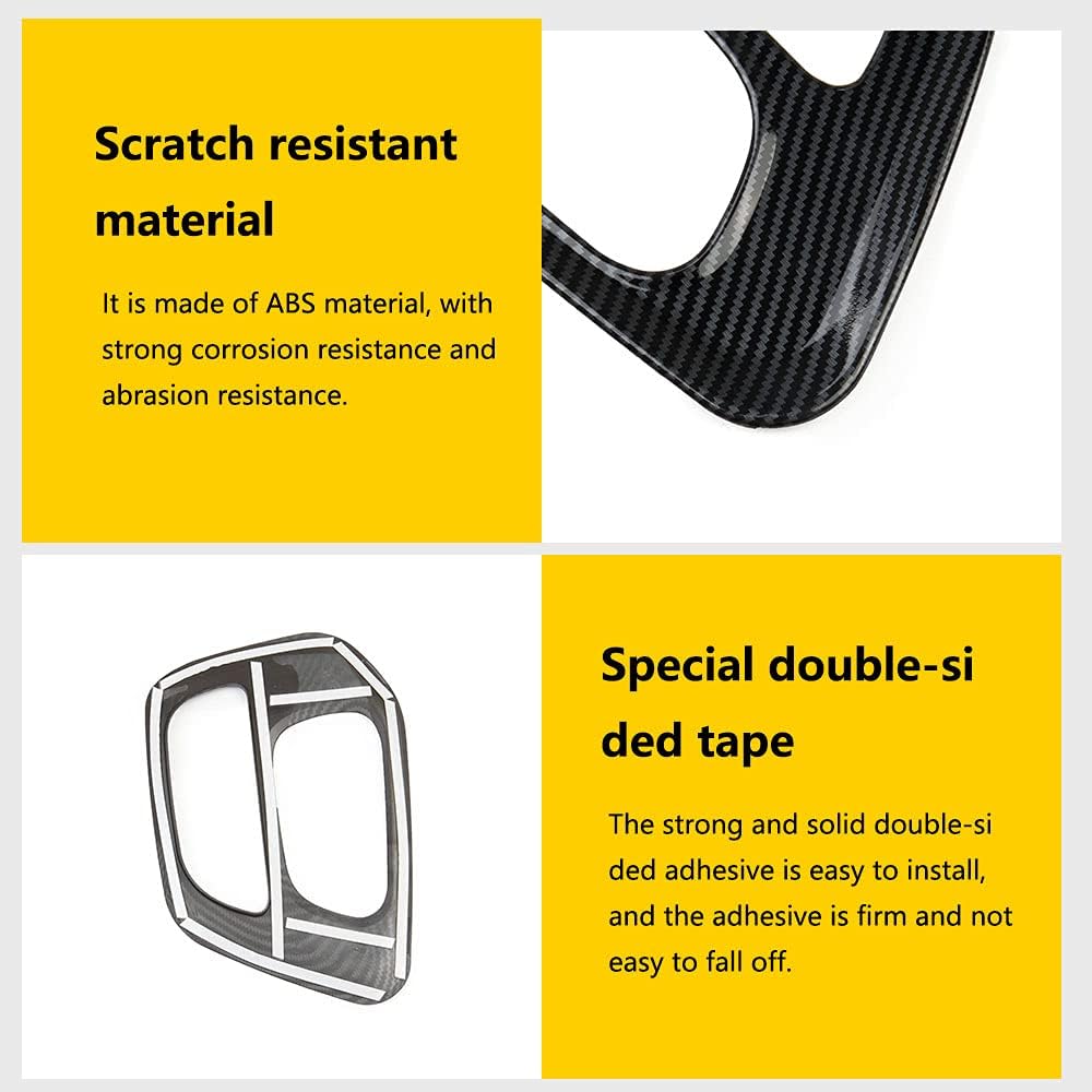 Carbon Fiber Look Control Gears Panel Protective Cover Molding Trims Accessories for 2015-2023 Dodge Challenger Accessories