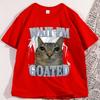 Warte, ICH bin Goated Katze Alberne Katze Meme T-Shirt Herren Damen Baumwolle Kurzarm T-Shirt Rundhals Locker Basic Katzenliebhaber T-Shirt Oberteile