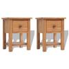 Day and Night - Day and Night Nightstands 2 Units Solid Oak Wood 36x30x47 Cm