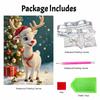 Christmas Reindeer Pearl Bead Painting Kit Festive Animal Pattern Frameless Canvas Art Relaxing Night Craft Home Decor Holiday Gift
