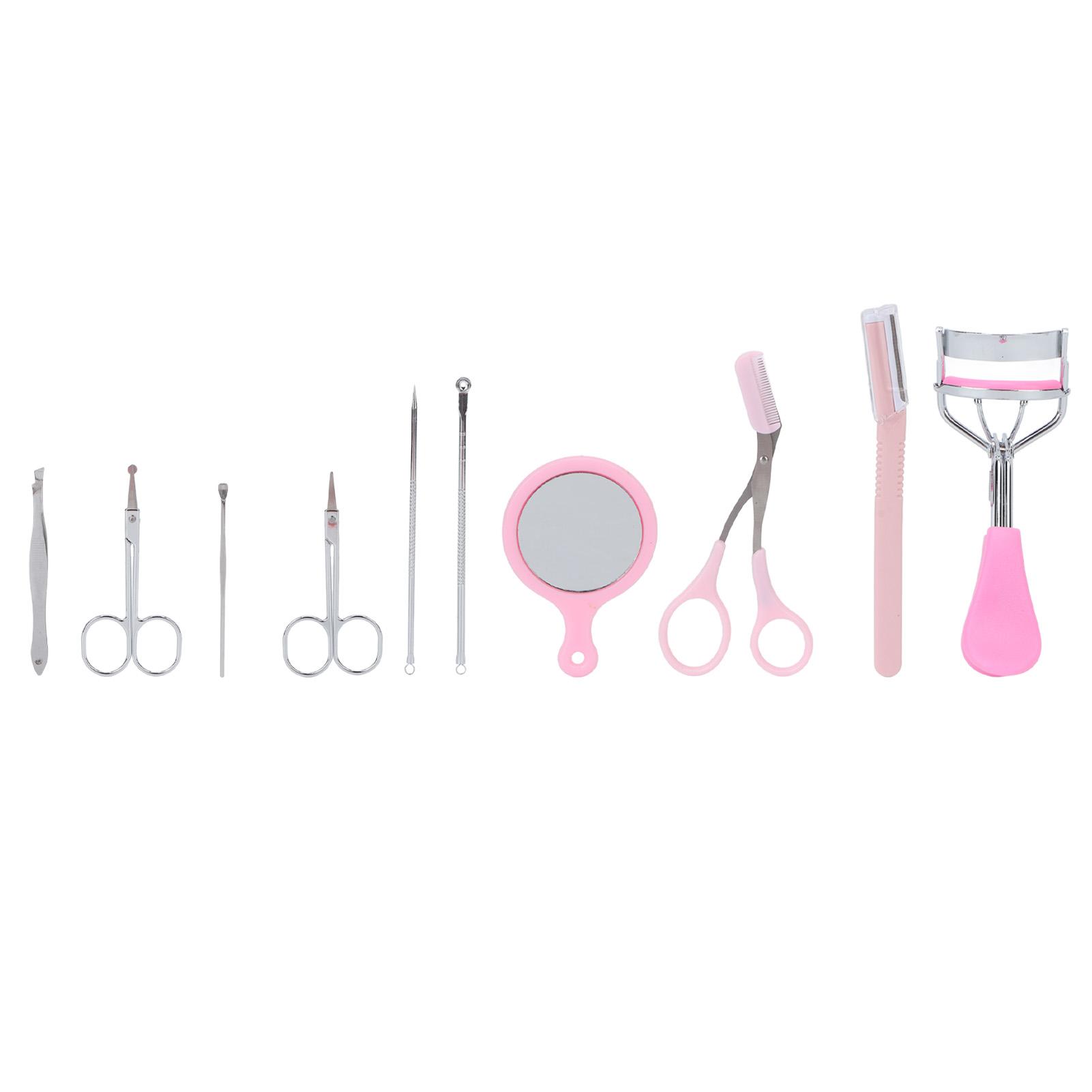 

Триммер для бровей, пинцет, щипцы для завивки ресниц, экстрактор угрей, профессиональный набор для ухода за лицом для женщин