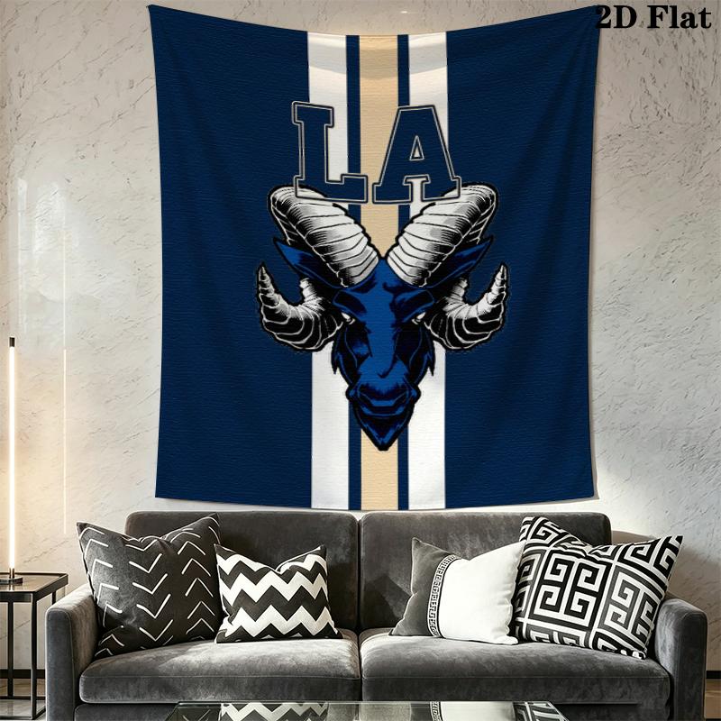 Los Angeles Rams Wall Tapestry Aesthetic Wall Hanging Printed Fabric Blanket Decorative Tapestries for Bedroom Living Room Home Decor