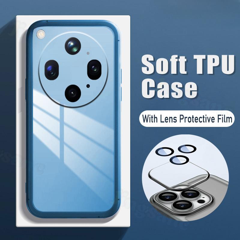 For OPPO Find X9 Ultra Case Camera Protection Semi Transparent Soft Silicone Shockproof with Lens Protector Films for OPPO Find X9S Back Cover