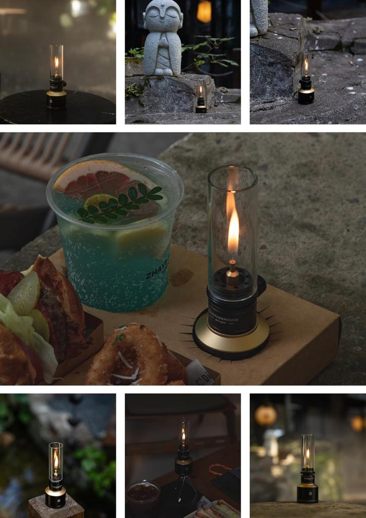 CAMPING MOON Camping Pocket Tank OD Type Gas Lantern/Candle Lantern Attachment Black Gear BKTC-15