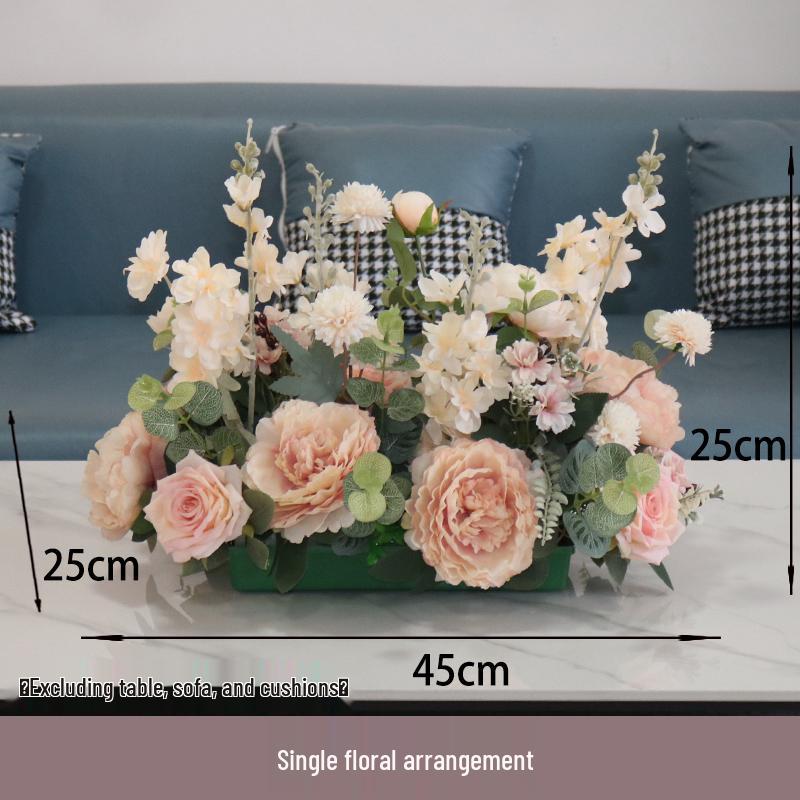 Pastorales Seidenblumenarrangement für Wohnzimmer oder Esstisch-Dekoration