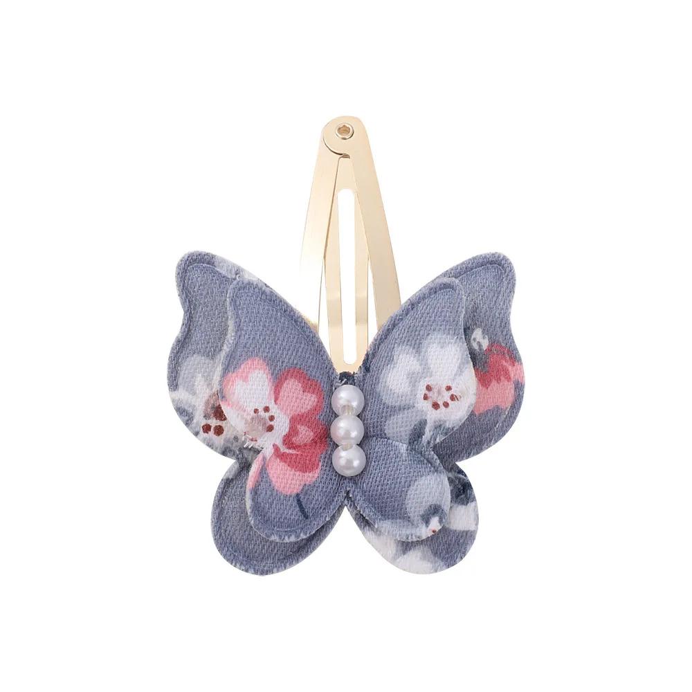 40 Style Butterfly Hair Clips Print Alloy Hairpin Simulated Pearl Bow Hair Clip Kids Hairbangs Diy Korean Accessories