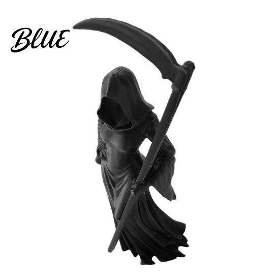 Dark Academia Bookshelf Decor 3D Printed Female Grim Reaper Statue Hooded Faceless Gothic Resin Figurine with Detachable Home Ornament Scythe,