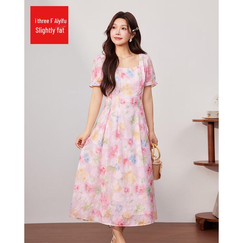 IEF Plus Size French Sweet Floral Midi Dress L