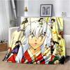Cartoon Anime Inuyasha Throws Blanket for Sofa Bedding Couch Hiking Picnic Super Soft Cute kawaii Flannel Blanket birthday gift