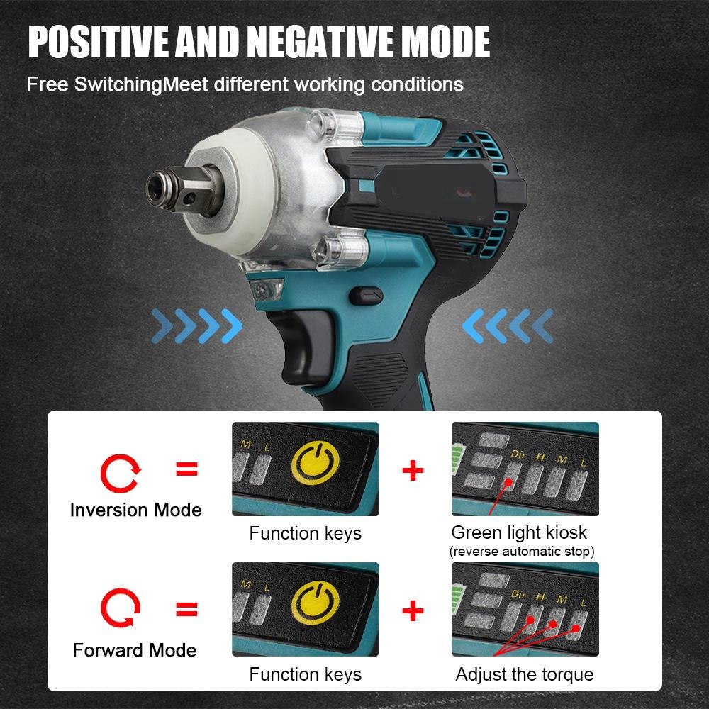 Cheie electrică cu impact cu baterie reîncărcabilă 288VF 1000N.m, cheie tubulară fără perii 1/2 inch, șurubelniță fără fir