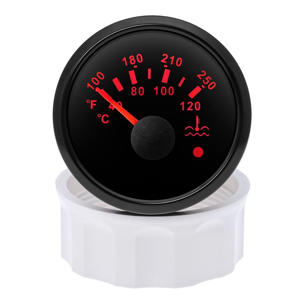 52mm Water Temp Gauge 40-120℃ 100-250℉ Water Temperature Meter With Alarm Light For Marine Boat Car Truck Temp Indicator