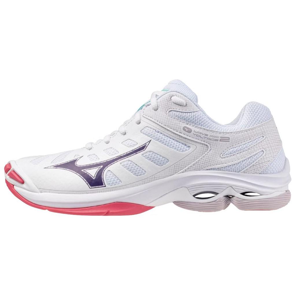 Mizuno Wave Voltage 2 White Violet Indigo Women Sneakers Camellia-Rose V1GC246020