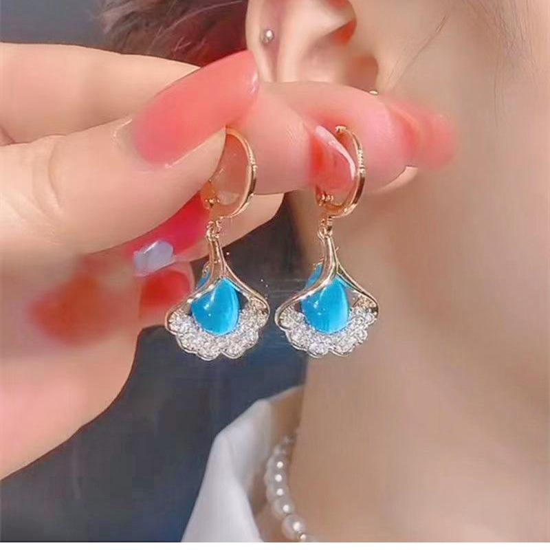 Korean Fashion Zircon Water Drop Earrings for Women Shiny Crystal Long Pendant Dangle Earring Girls Wedding Party Jewelry Gifts
