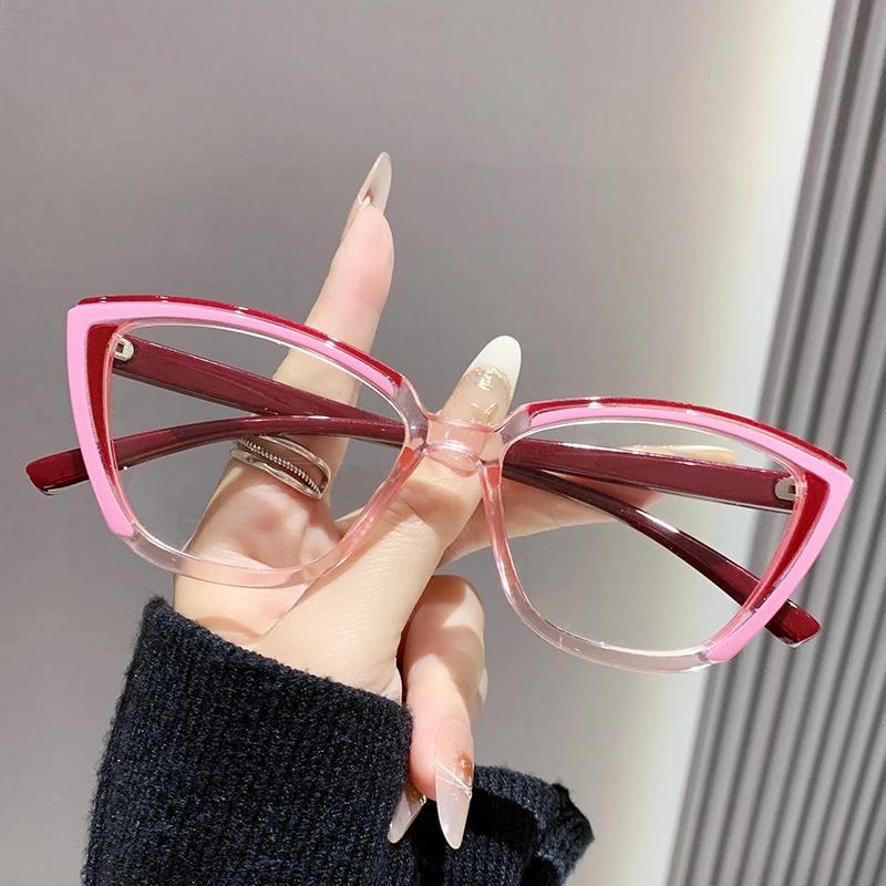 Unisex New Stylish Ultralight Reading Glasses Luxury Cat Eye Design Far Sighted Prescriptions Men Women Transparent Presbyopia