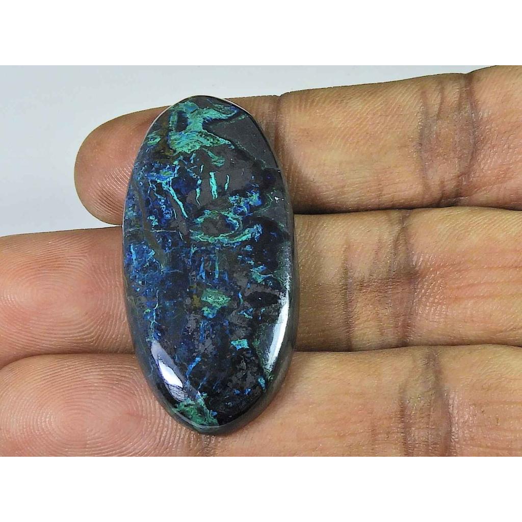 Cabochon ovale en shattuckite naturelle, 20 x 44 x 4 mm, pierre précieuse en vrac pour bijoux, 75 cts, SK-4508