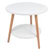 White 2 Layer Storage Coffee Table Side Table Living Room Balcony Furniture for Home