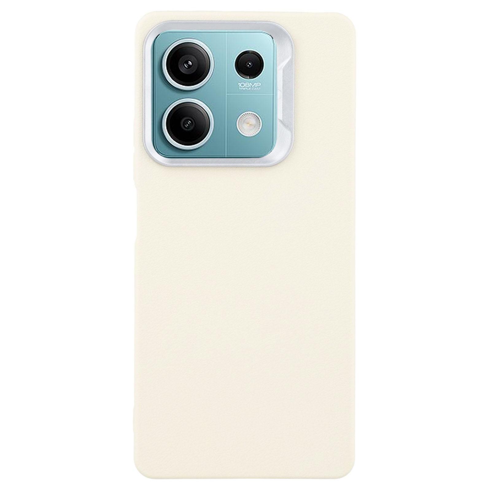 

For Xiaomi Redmi Note 13 5G Case Leather Textured TPU Shockproof Phone Cover White