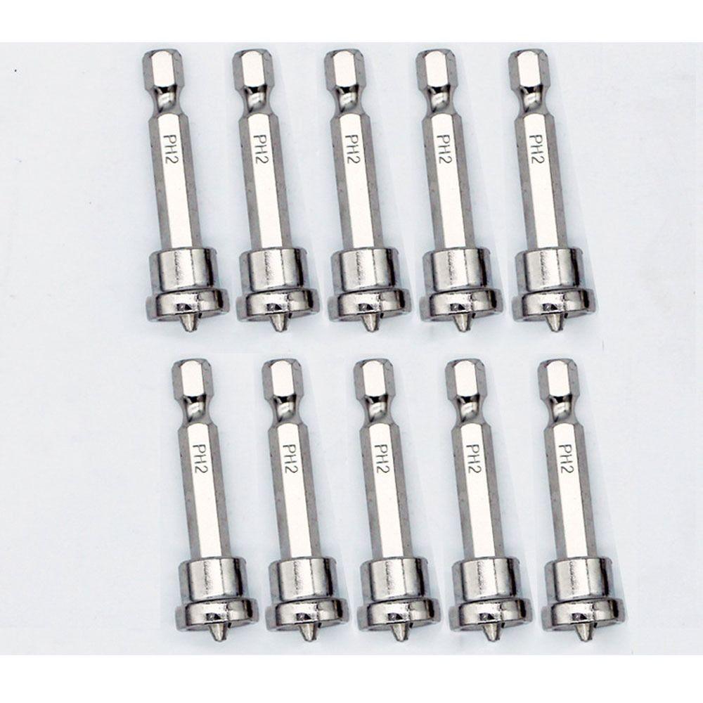 

10PCS 50mm Positioning Magnetic Drill Bit Set Anti-Slip Bit Batch Head Woodworking
